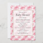 Hübsch Girly Pink Tufts Kinderdusche Einladung (Vorderseite)