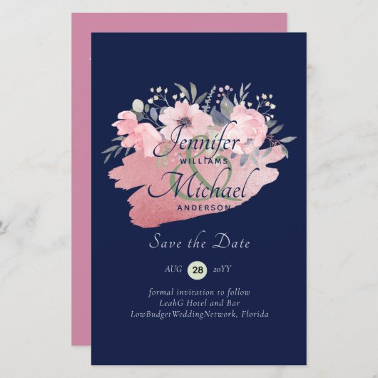 Hübsch Girly Rose Gold Budget Rett Daten (Vorne/Hinten)