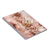 Hübsch Girly Rose Gold Leopard Bokeh Notizblock (Rechte Seite)