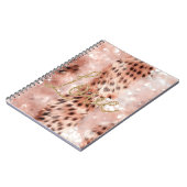 Hübsch Girly Rose Gold Leopard Bokeh Notizblock (Linke Seite)