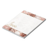Hübsch Girly Rose Gold Leopard Bokeh Notizblock (Rotiert)