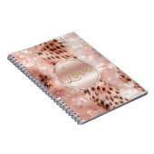 Hübsch Girly Rose Gold Leopard Bokeh Notizblock (Rechte Seite)