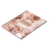 Hübsch Girly Rose Gold Leopard Bokeh Notizblock (Linke Seite)