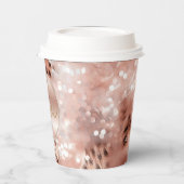 Hübsch Girly Rose Gold Leopard Bokeh Pappbecher (Links)