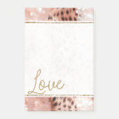 Hübsch Girly Rose Gold Leopard Bokeh Post-it Klebezettel (Vorderseite)