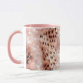 Hübsch Girly Rose Gold Leopard Bokeh Tasse (Links)
