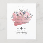 Hübsch Girly Rosegold Floral Glam Wedding (Vorderseite)
