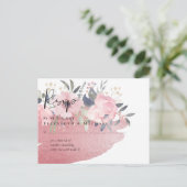 Hübsch Girly Rosegold Floral Glam Wedding Postkarte (Stehend Vorderseite)