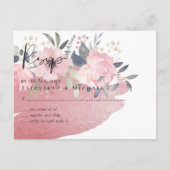 Hübsch Girly Rosegold Floral Glam Wedding Postkarte (Vorderseite)