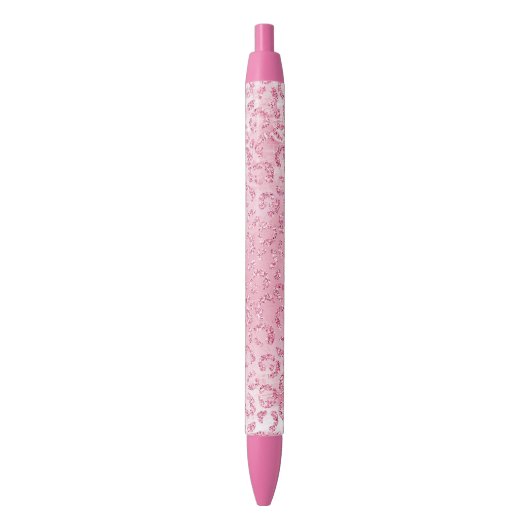 Hübsch Girly Sugar Pink Glitzer Leopard Kugelschreiber (Vorderseite Vertikal)