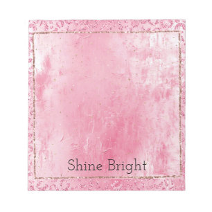 Hübsch Girly Sugar Pink Glitzer Leopard Notizblock