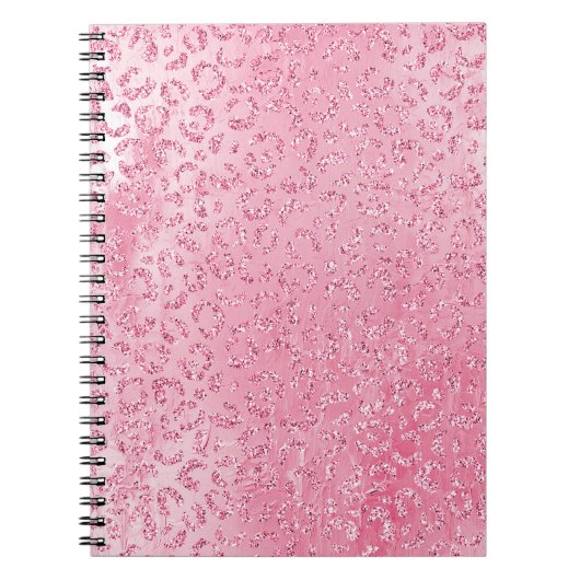 Hübsch Girly Sugar Pink Glitzer Leopard Notizblock (Vorderseite)