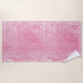 Hübsch Girly Sugar Pink Glitzer Leopard Strandtuch (Vorderseite)