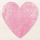Hübsch Girly Sugar Pink Glitzer Leopard Untersetzer (Vorderseite)