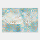 Hübsch Giro Aqua Pink Gelbe Goldleopard Printwerbu Geschenkpapier Set (Vorderseite 3)