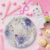 Hübsch Glam Gold Lila Pearl White Floral Pappteller (Party)