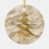 Hübsch Glam Gold Sparkle Dots Weihnachtsbaum       Keramik Ornament (Vorne)