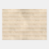 Hübsch Glam Gold Streifen Geschenkpapier Set (Vorderseite 2)