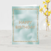 Hübsch Glam Mint Green Gold Glitzer Geburtstag Karte (Gelbe Blume)