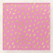 Hübsch Glam Pink Abstrakt Glasuntersetzer (Vorderseite)