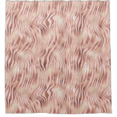 Hübsch Glam Pink Peach Rose Zebra Print Duschvorhang (Vorderseite)