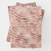 Hübsch Glam Pink Peach Rose Zebra Print Geschenkpapier Set (Beispiel)