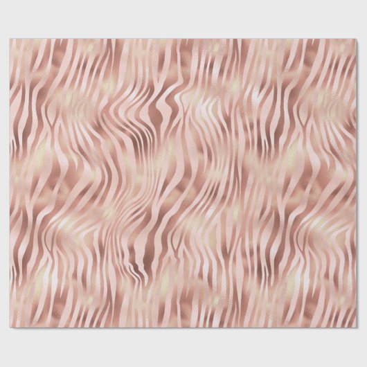 Hübsch Glam Pink Rose Zebra Print Geschenkpapier (Flach)