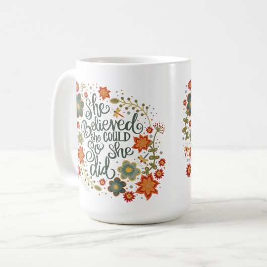 Hübsch glaubte sie, Inspiritivität zitieren zu kön Kaffeetasse (Vorderseite Links)