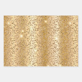 Hübsch Gold Glam Glitzer Leopard Geschenkpapier Set (Vorderseite)