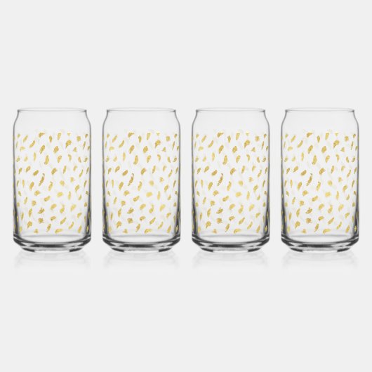 Hübsch Gold Glam White Abstrakt Dosenglas (Hinten)