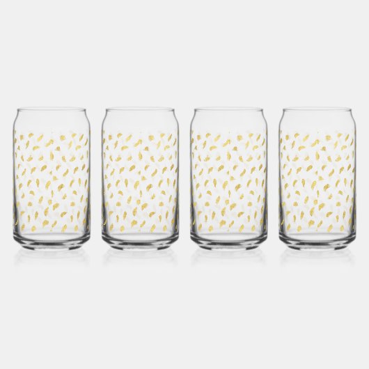 Hübsch Gold Glam White Abstrakt Dosenglas (Links)