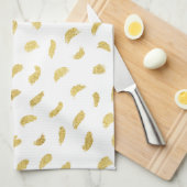 Hübsch Gold Glam White Abstrakt Geschirrtuch (Viertel Falte)