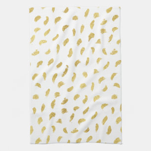 Hübsch Gold Glam White Abstrakt Geschirrtuch