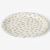 Hübsch Gold Glam White Abstrakt Pappteller (Schrägansicht)