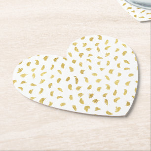 Hübsch Gold Glam White Abstrakt Untersetzer