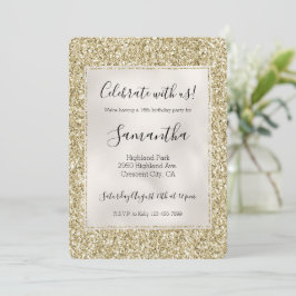 Hübsch Gold Glitzy Glitzer   Einladung