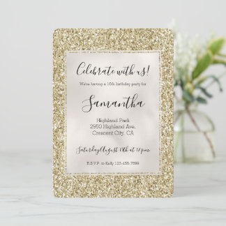 Hübsch Gold Glitzy Glitzer   Einladung