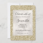Hübsch Gold Glitzy Glitzer   Einladung (Vorderseite)