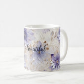 Hübsch Gold Lila Pearl Weiße Blume Kaffeetasse (VorderseiteRechts)