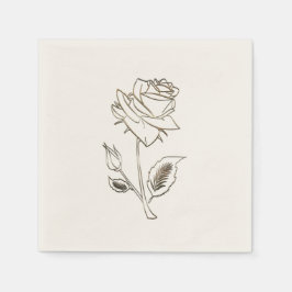 Hübsch Gold Rose Napkins Serviette