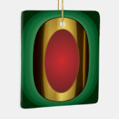 Hübsch Gold Rot Grün Keramik Ornament (Rechts)