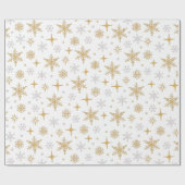 Hübsch Gold Silver Snowflake Weihnachtsgeschenk Geschenkpapier (Flach)