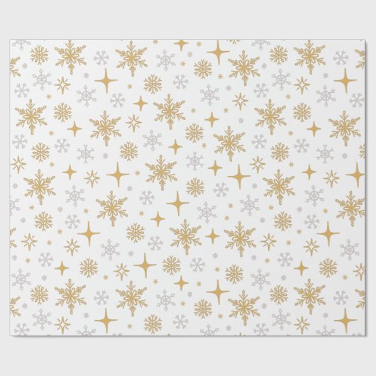 Hübsch Gold Silver Snowflake Weihnachtsgeschenk Geschenkpapier (Flach)
