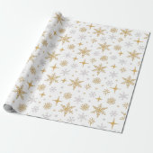 Hübsch Gold Silver Snowflake Weihnachtsgeschenk Geschenkpapier (Ungerollt)