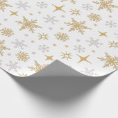 Hübsch Gold Silver Snowflake Weihnachtsgeschenk Geschenkpapier (Ecke)