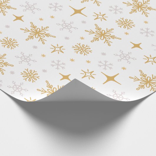 Hübsch Gold Silver Snowflake Weihnachtsgeschenk Geschenkpapier (Ecke)
