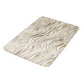 Hübsch Gold White Zebra Print   Badematte (Schrägansicht)