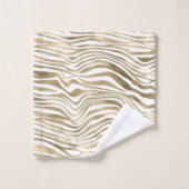 Hübsch Gold White Zebra Print        Badhandtuch Set (Waschlappen)