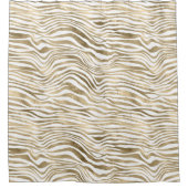 Hübsch Gold White Zebra Print     Duschvorhang (Vorderseite)