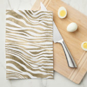 Hübsch Gold White Zebra Print        Geschirrtuch (Viertel Falte)